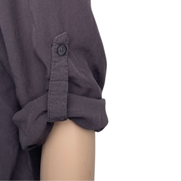 Luna Moon Anthropologie Embroidered Blouse Size Large Tunic Top Gray Boho - Picture 6 of 9